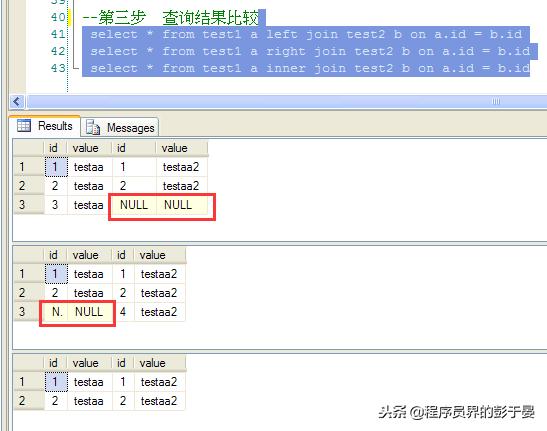 MySQL的几种连接 join/inner join//left join/right join区别